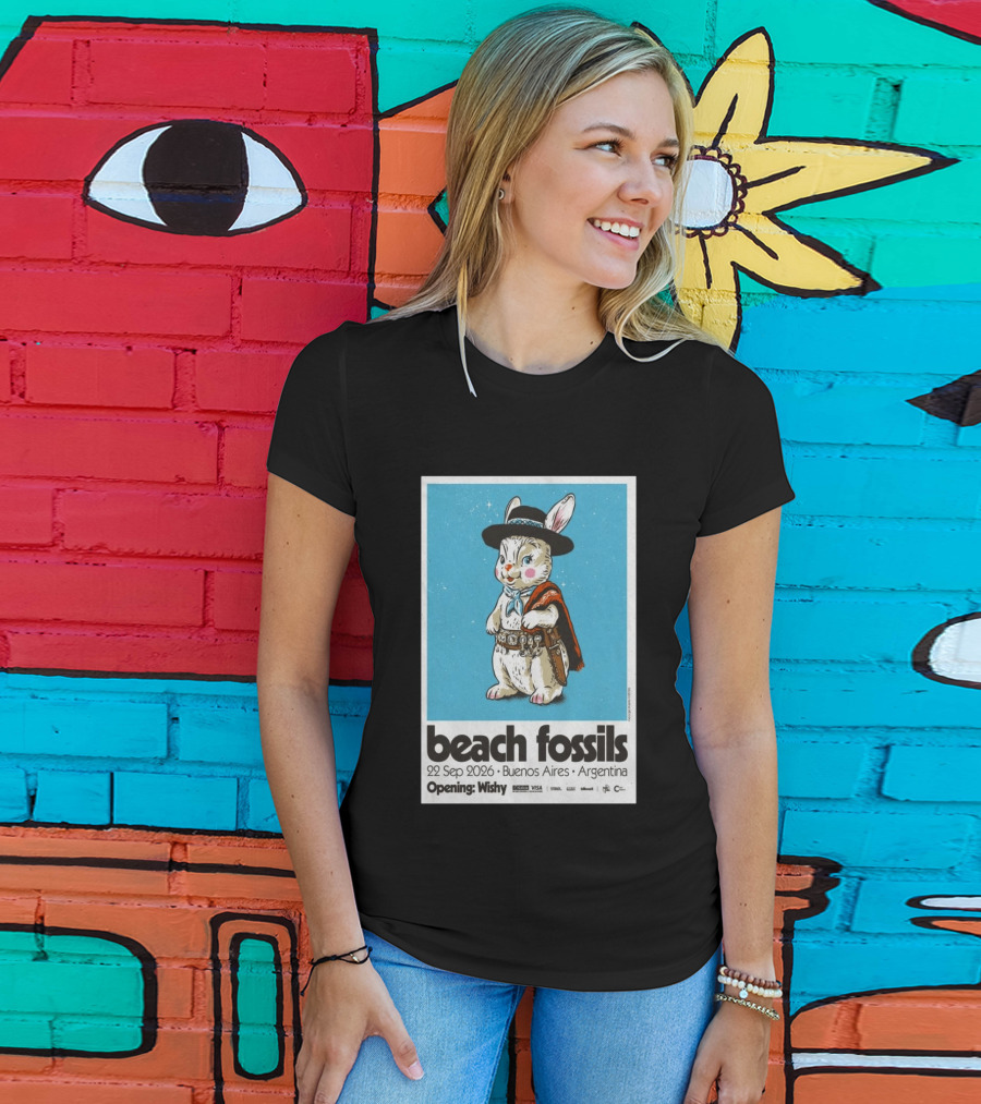 Beach Fossils Buenos Aires 2026 Rabbit Cowboy Concert T-Shirt