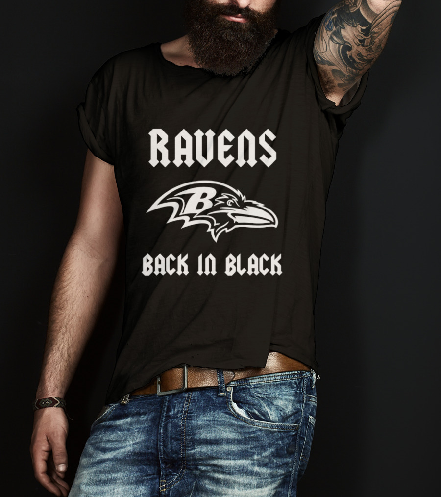 Ravens Back In Black Baltimore Rugby T-Shirt