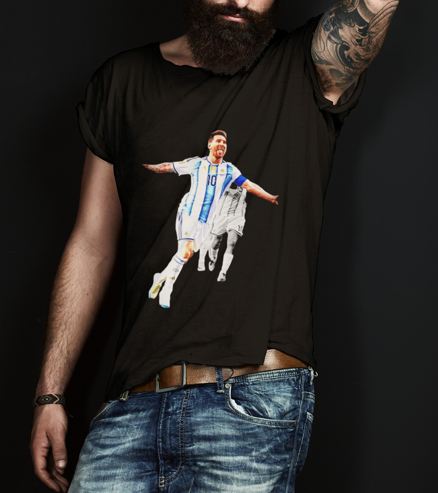 Lionel Messi Number 10 Argentina National Team Iconic Celebration T-Shirt