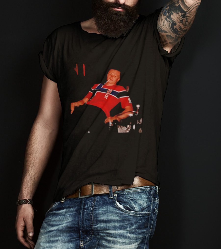 Erling Haaland Norway National Team Norwegian Nights Smoking Footballer T-Shirt