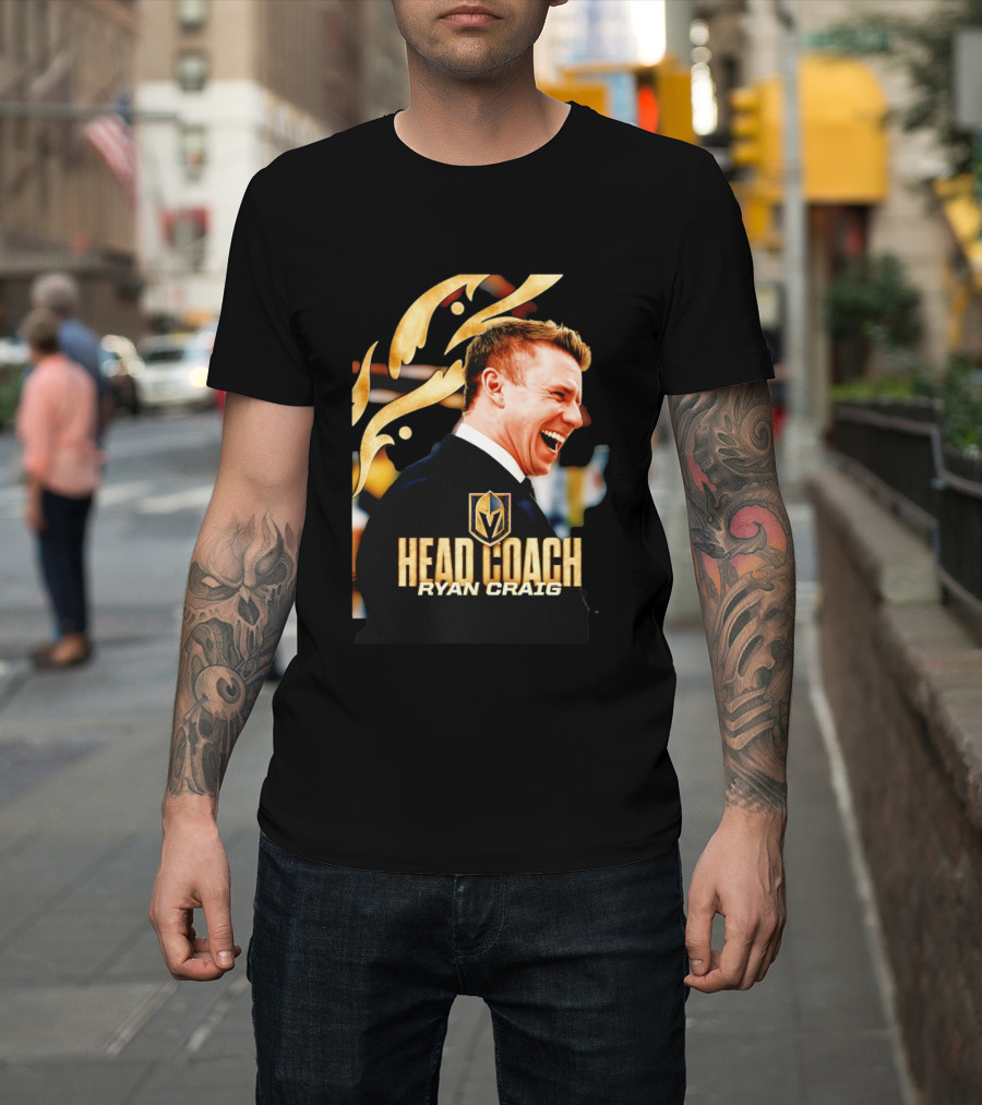 Head Coach Ryan Craig Henderson Silver Knights Golden T-Shirt