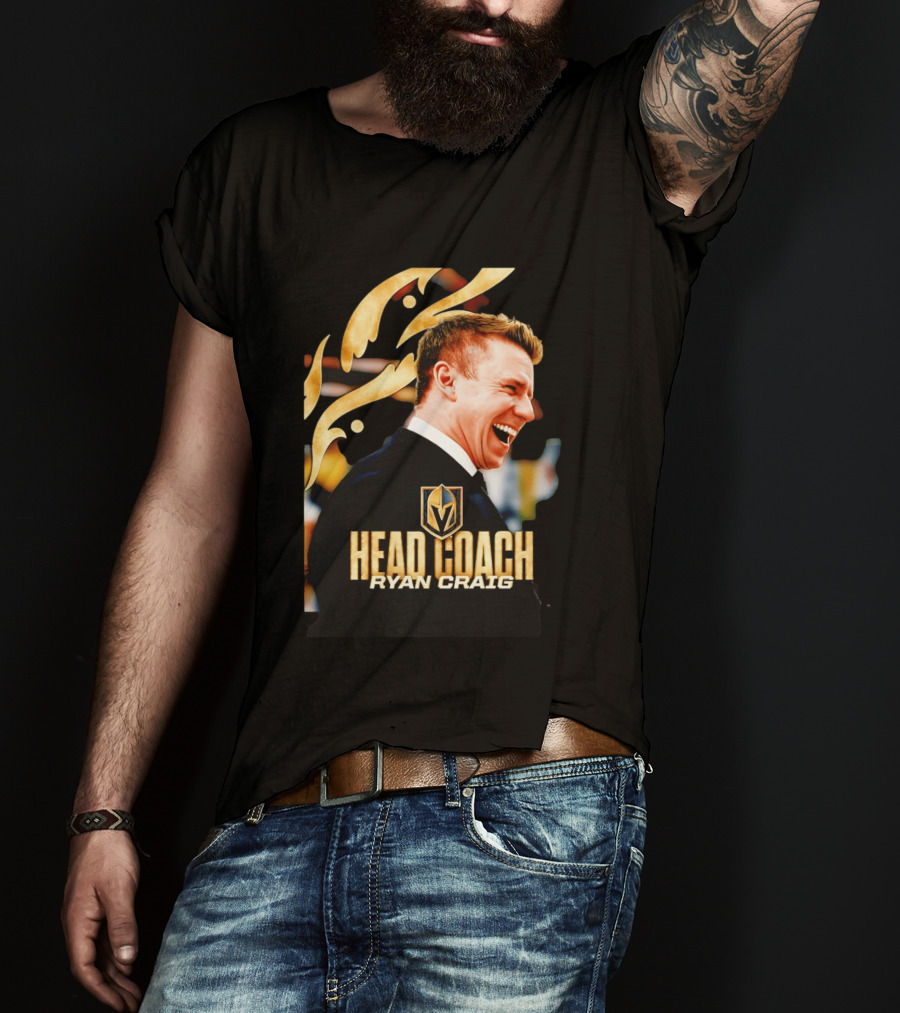 Head Coach Ryan Craig Henderson Silver Knights Golden T-Shirt