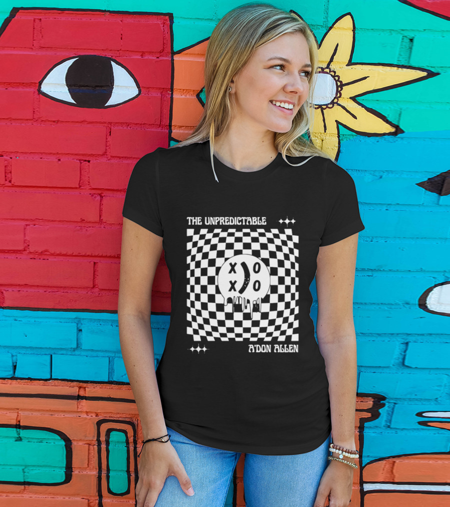 The Unpredictable A'don Allen XOXO Checkered Smiley Face T-Shirt