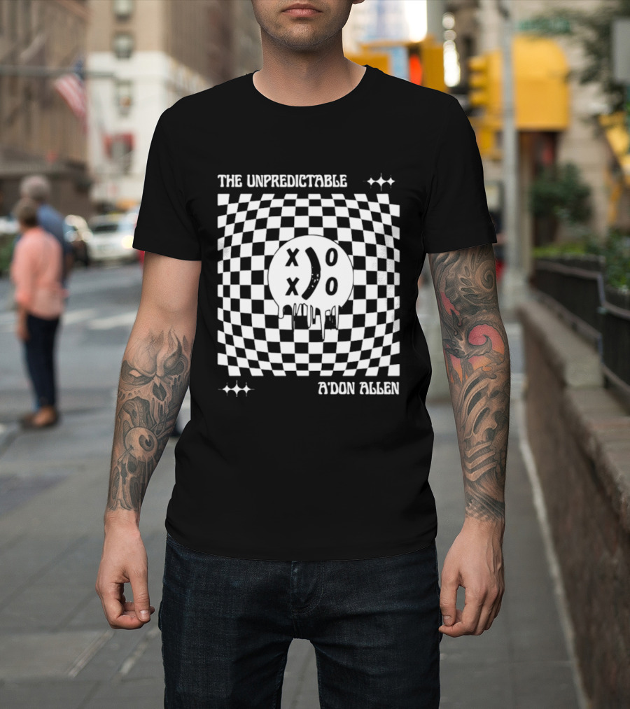 The Unpredictable A'don Allen XOXO Checkered Smiley Face T-Shirt