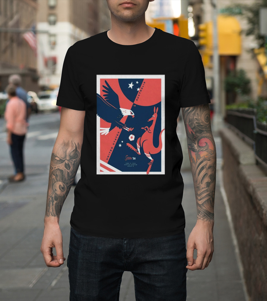 United States Vs Australia June 19 2026 Seattle Stadium Soccer Match T-Shirt