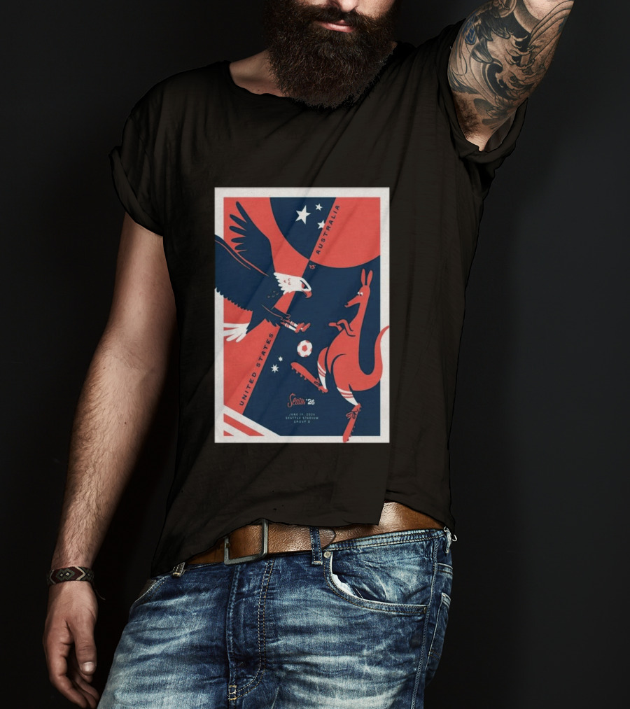 United States Vs Australia June 19 2026 Seattle Stadium Soccer Match T-Shirt