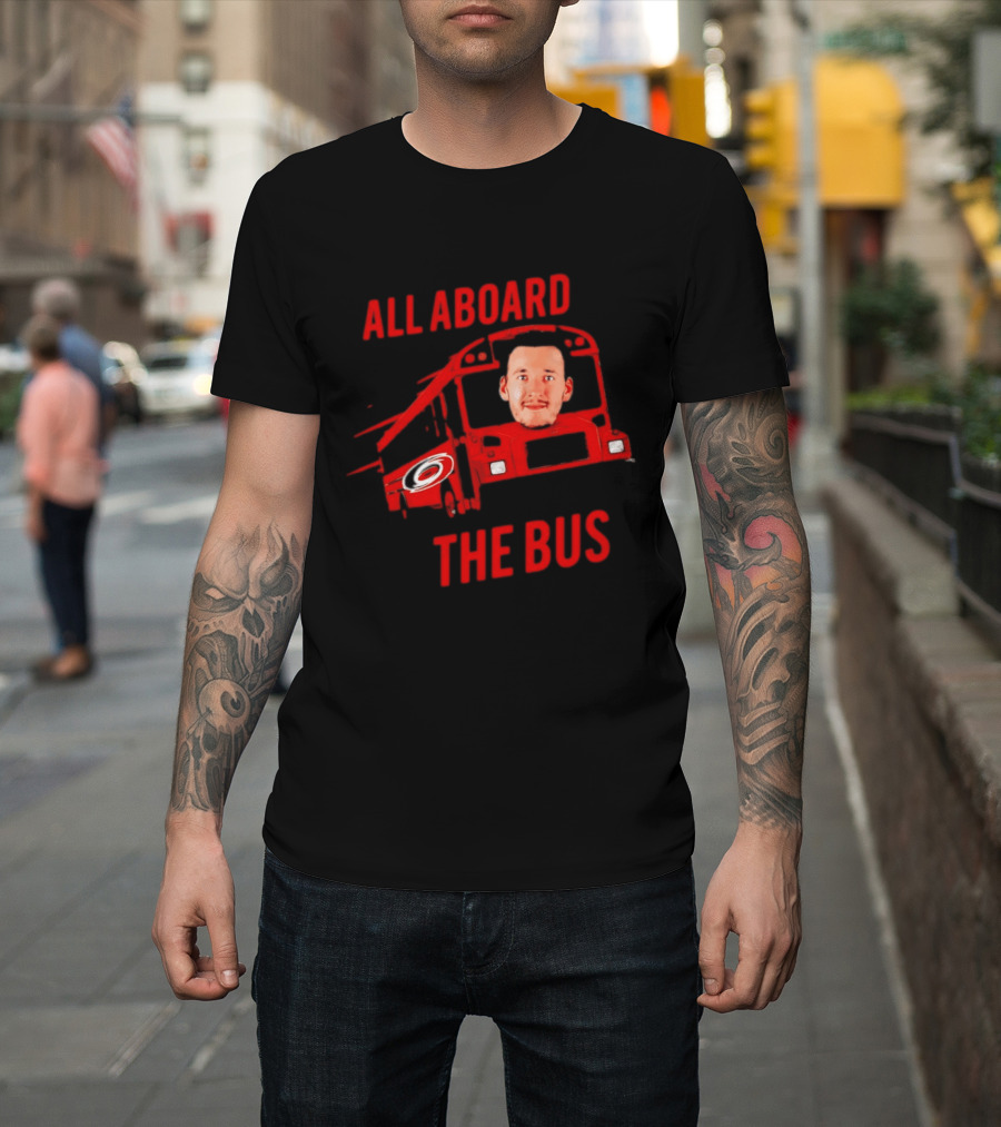 Andrei Svechnikov All Aboard The Bus Carolina Hurricanes NHL Hockey Player T-Shirt