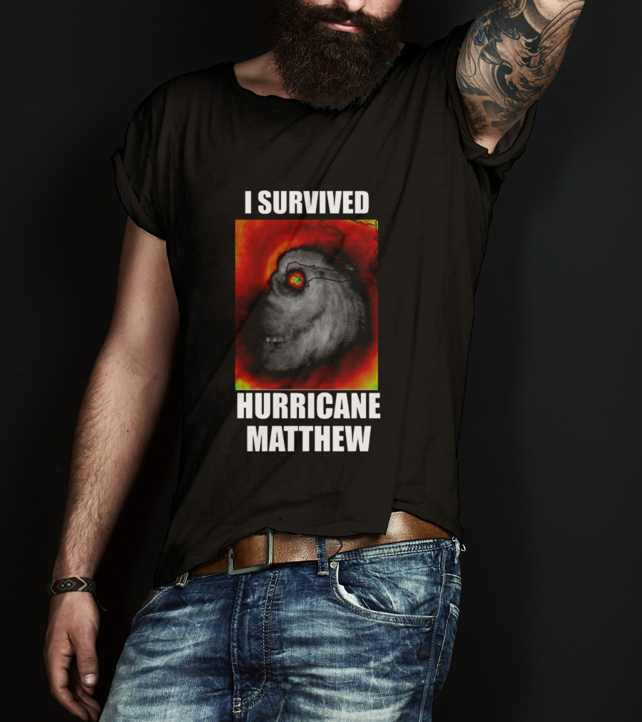 I Survived Hurricane Matthew Weather Satellite T-Shirt