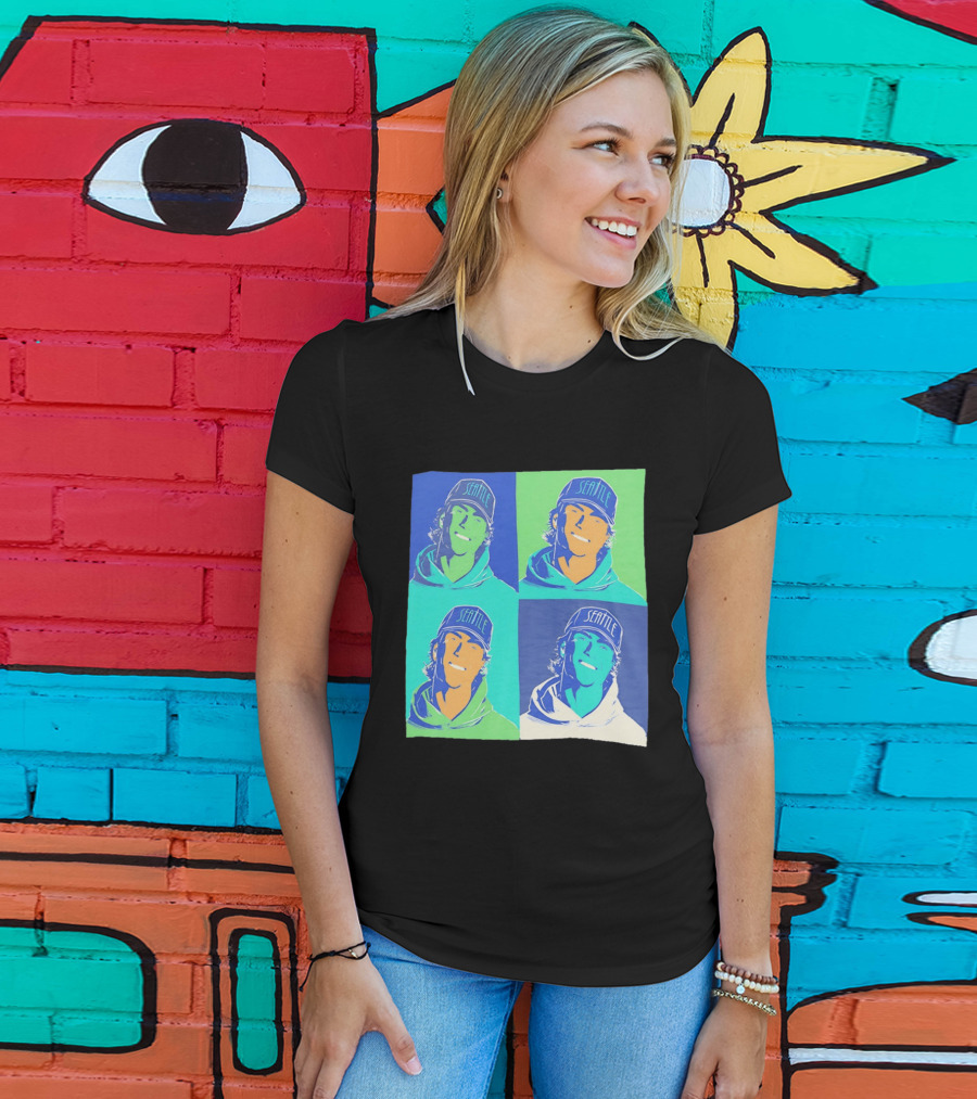 Bryan Woo Seattle Mariners Pop Art MLB Baseball T-Shirt