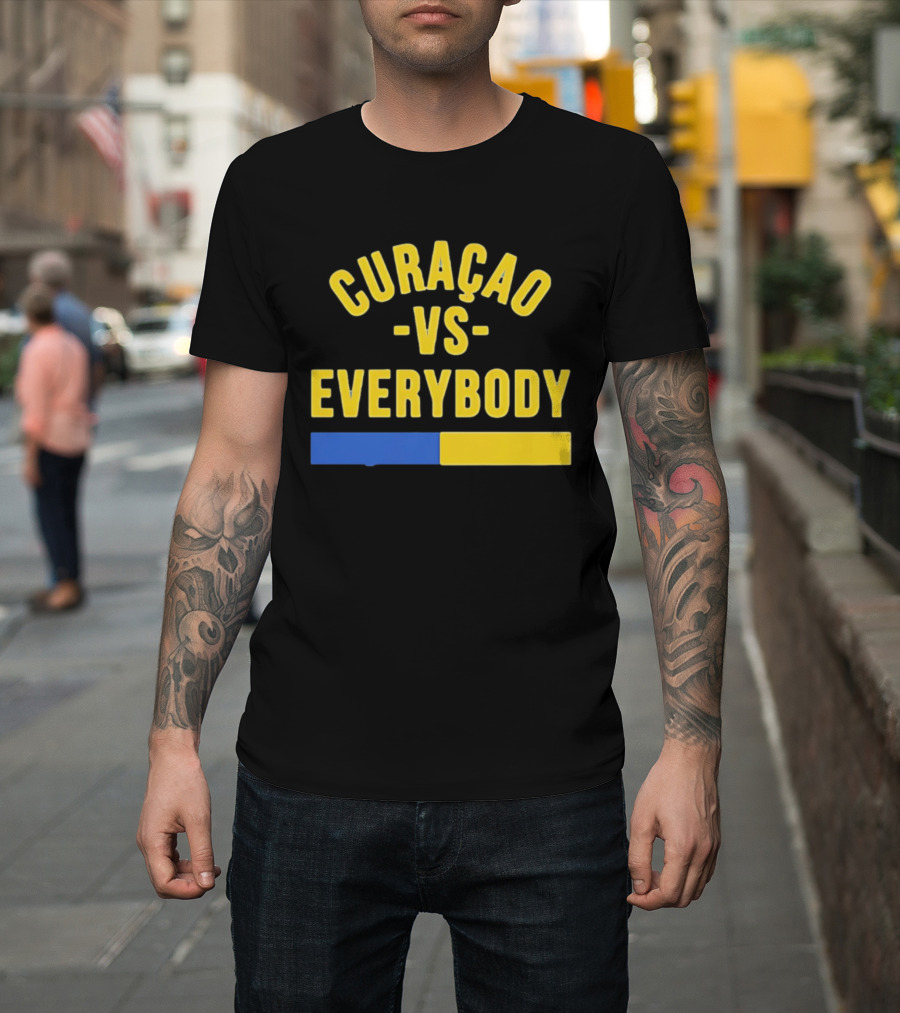 Curaçao VS Everybody Caribbean Island Pride Yellow Blue T-Shirt