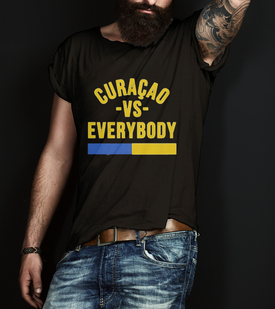 Curaçao VS Everybody Caribbean Island Pride Yellow Blue T-Shirt
