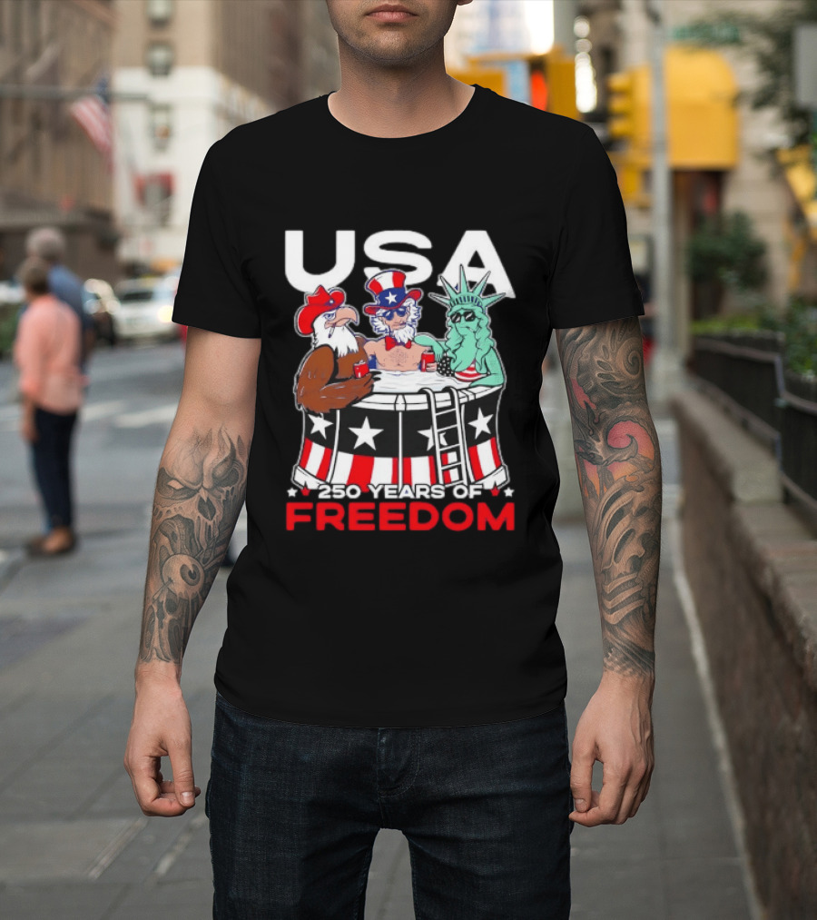 USA Eagle Uncle Sam Statue Of Liberty 250 Years Of Freedom T-Shirt