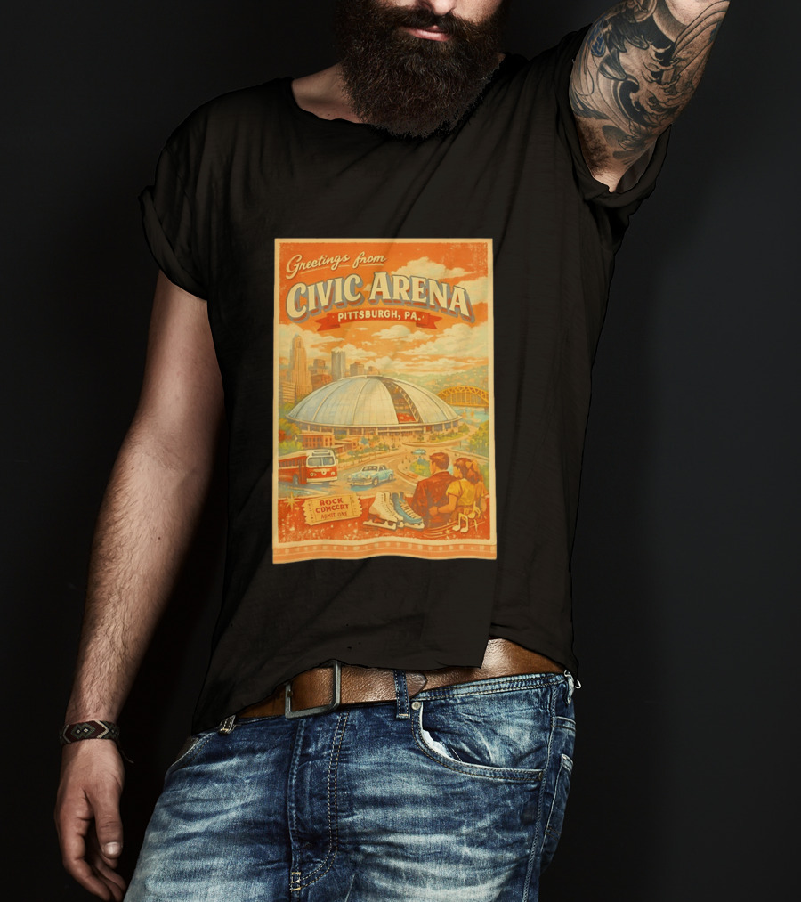 Greetings From Civic Arena Pittsburgh PA Rock Concert Admit One T-Shirt