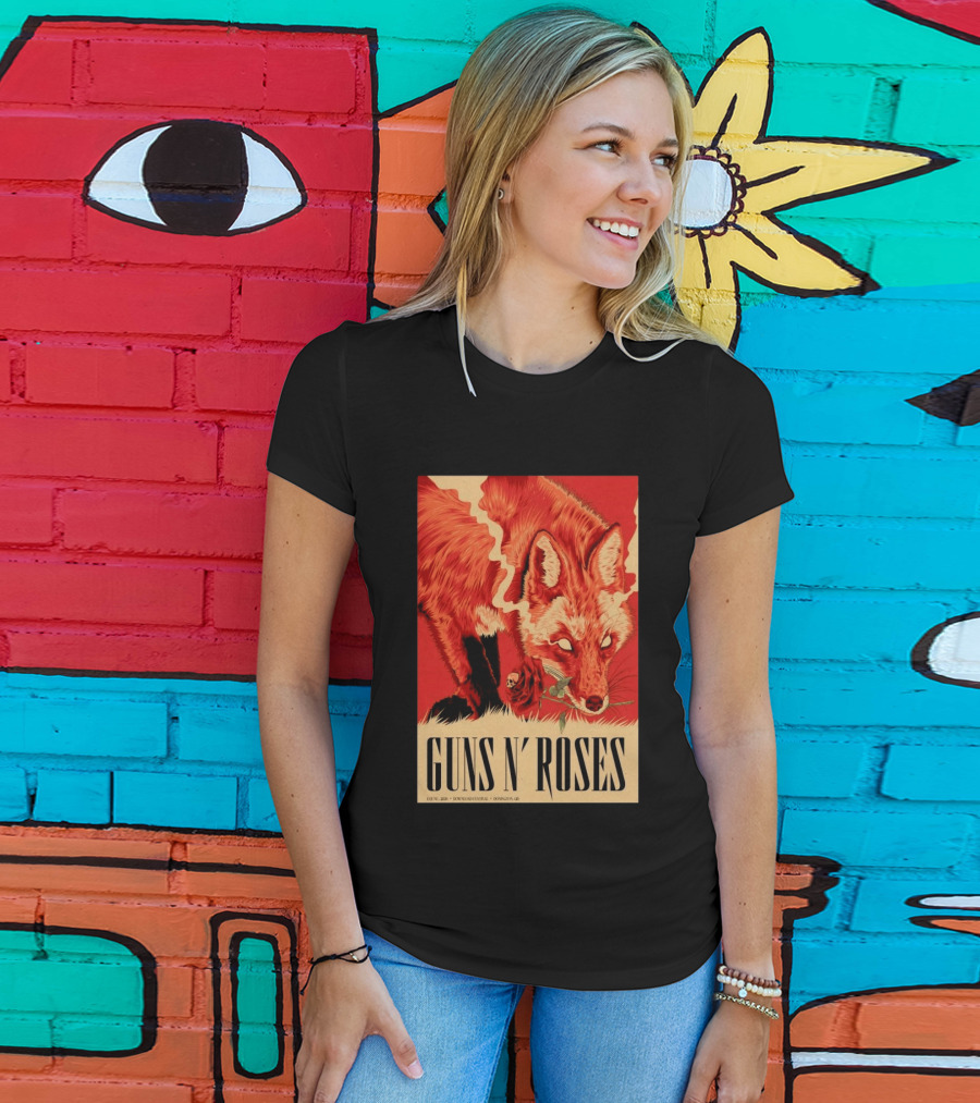 Guns N' Roses Fox With Rose Download Festival June 13 2026 Donington Park Castle Donington Leicestershire T-Shirt