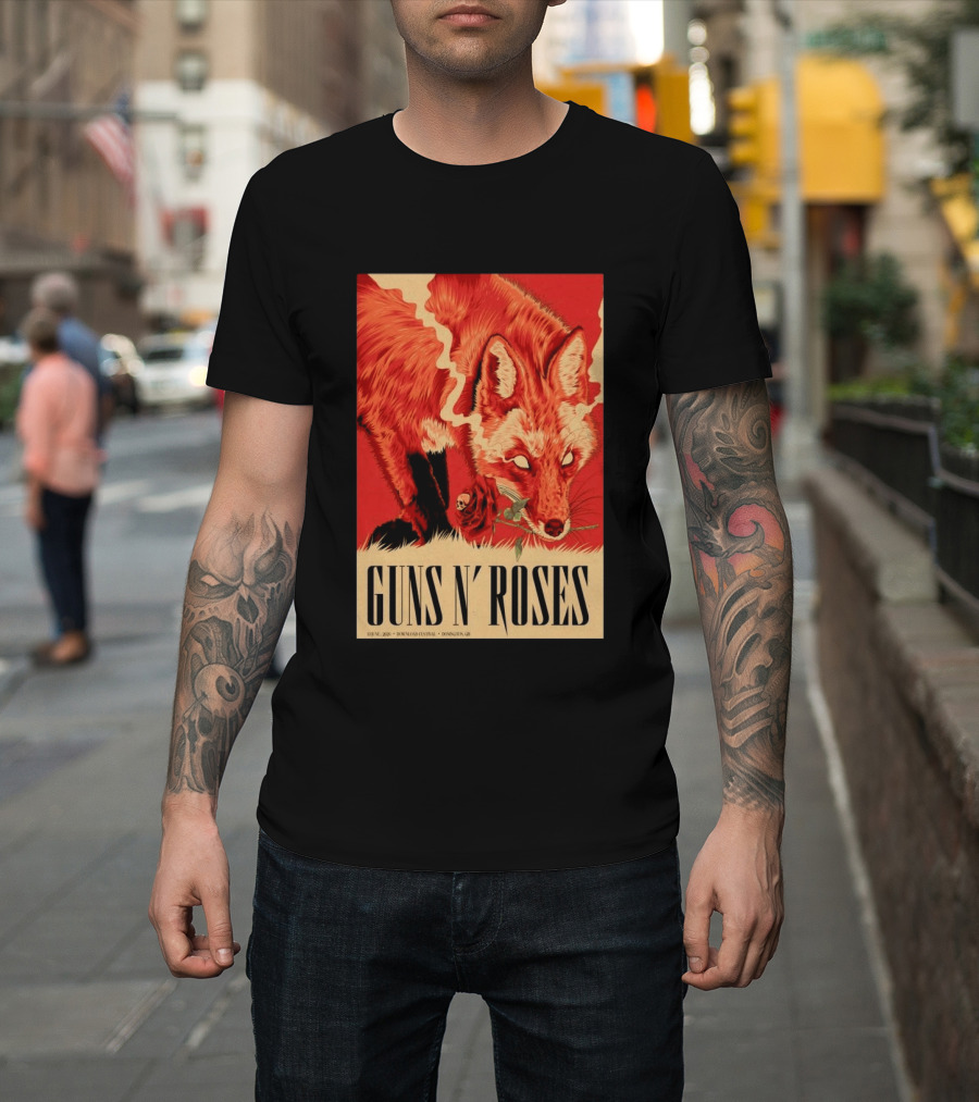 Guns N' Roses Fox With Rose Download Festival June 13 2026 Donington Park Castle Donington Leicestershire T-Shirt