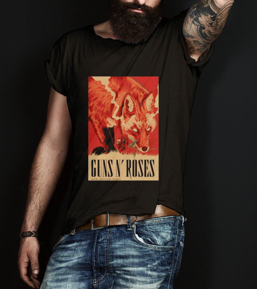 Guns N' Roses Fox With Rose Download Festival June 13 2026 Donington Park Castle Donington Leicestershire T-Shirt
