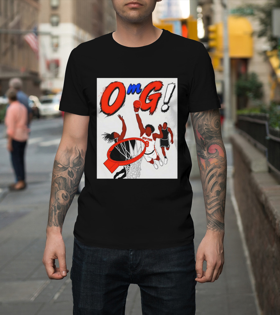 OMG OG Anunoby New York Knicks Dunking NBA 2026 Cartoon T-Shirt