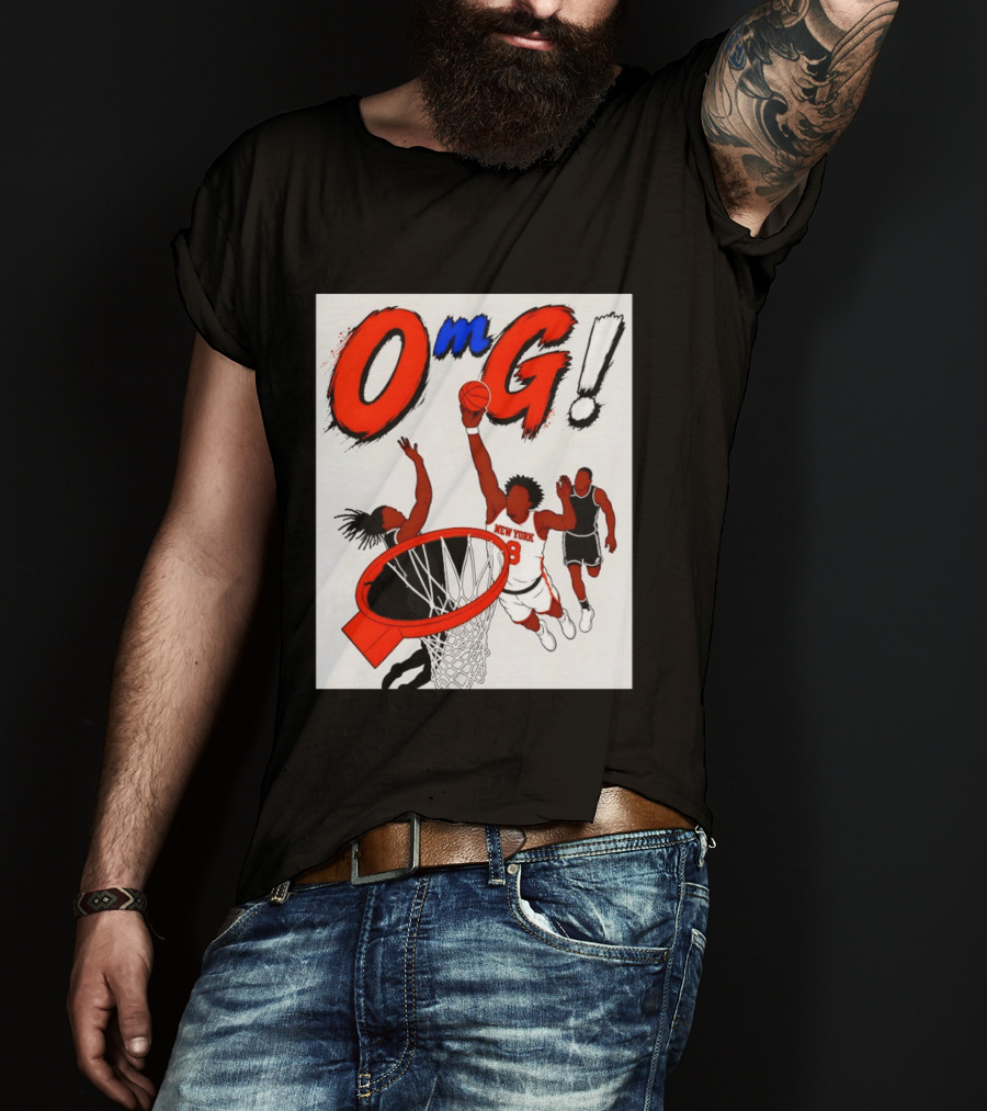 OMG OG Anunoby New York Knicks Dunking NBA 2026 Cartoon T-Shirt