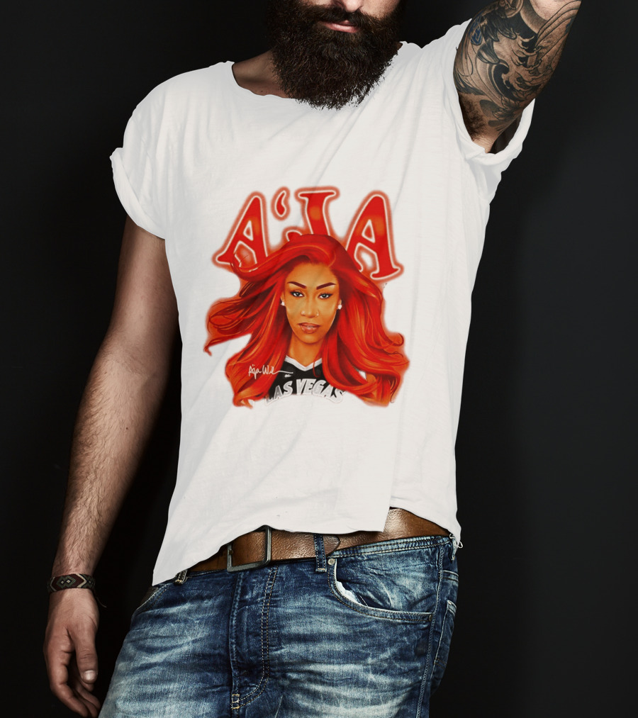 A'ja Wilson Aces Las Vegas Playa Society T-Shirt