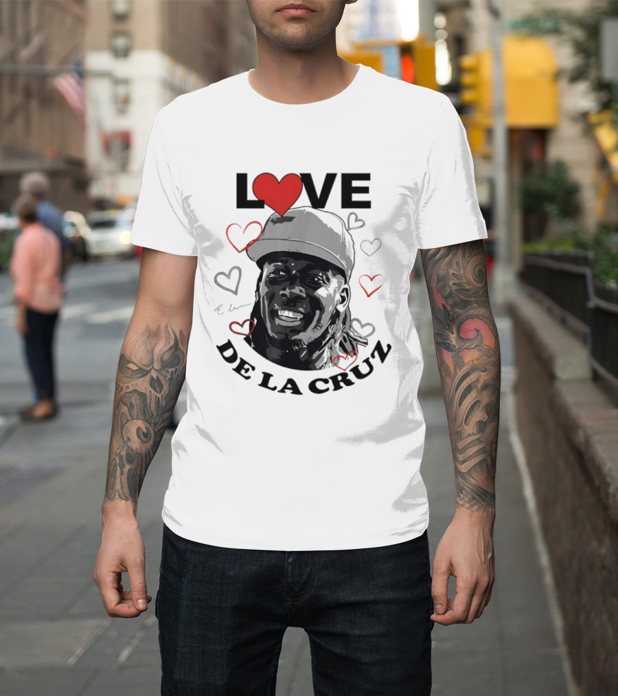 Love Heart Design Elly De La Cruz Cincinnati Reds Baseball T-Shirt