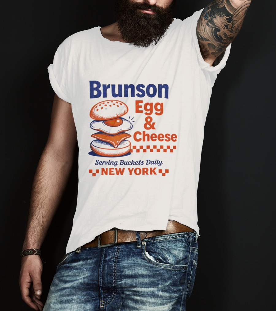 Brunson Egg & Cheese Serving Buckets Daily New York Knicks NBA T-Shirt