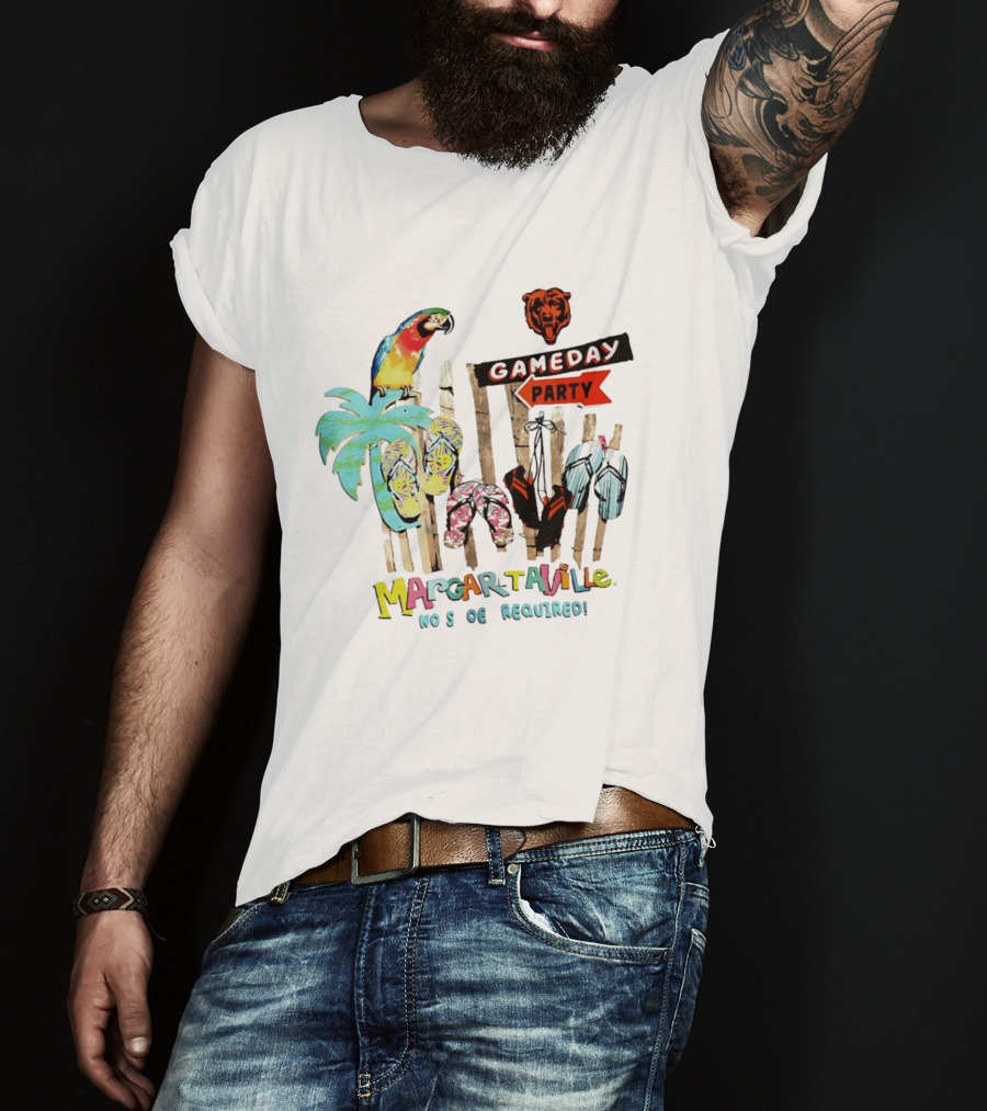 Chicago Bears Margaritaville Gameday Party No Shoes Required T-Shirt