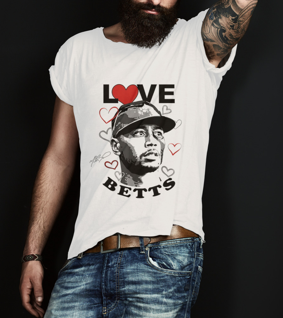 Love Betts Heart Baseball Los Angeles Dodgers Mookie T-Shirt