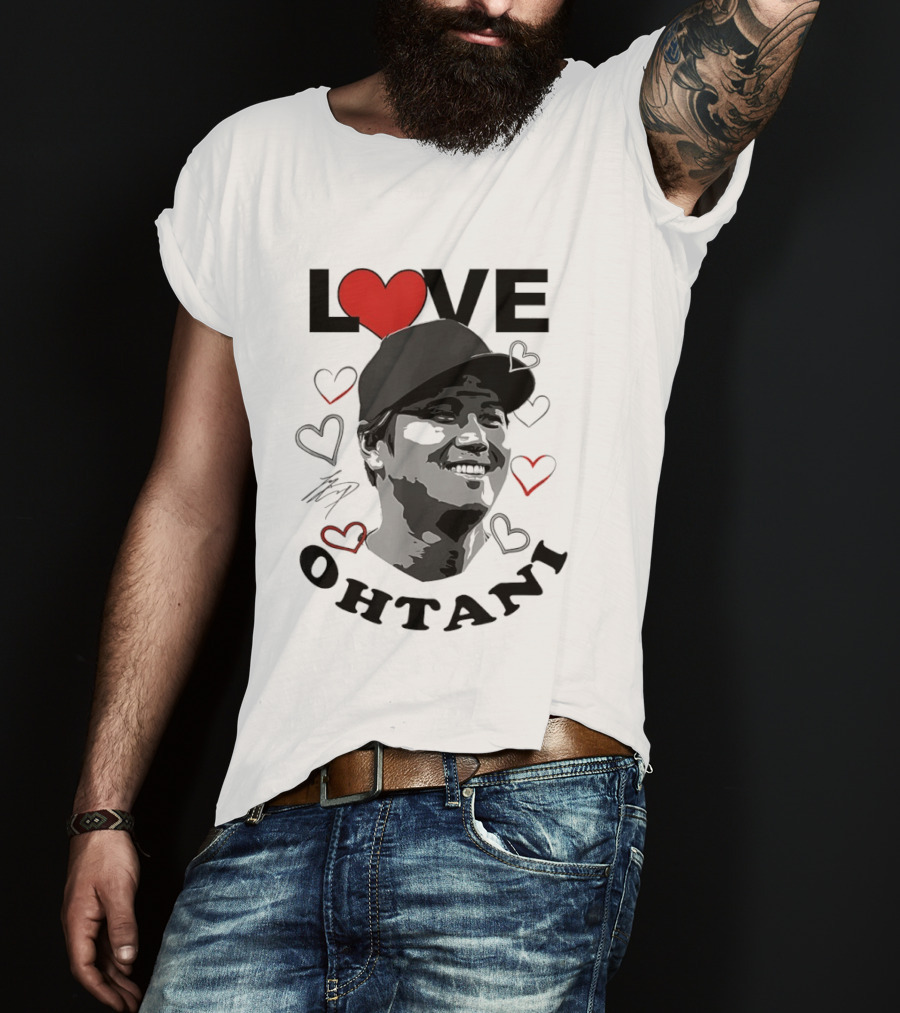 Love Shohei Ohtani Baseball Heart Los Angeles T-Shirt