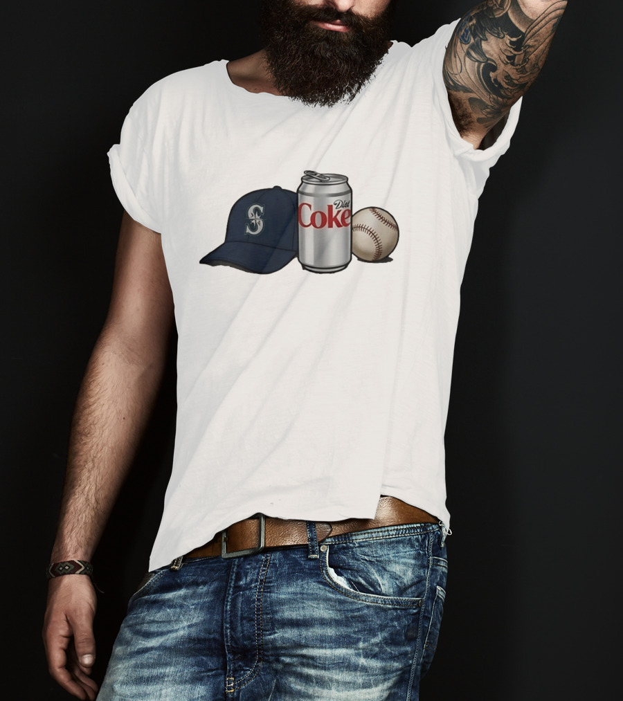 Mariners Diet Coke Baseball Cap And Ball T-Shirt