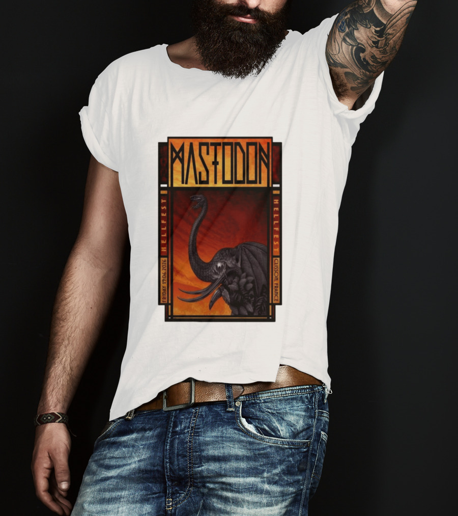 Mastodon Hellfest Clisson France June 19 2026 Dragon T-Shirt