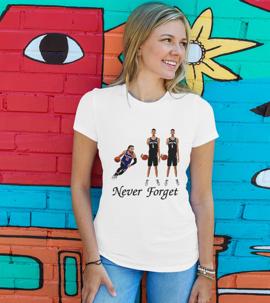 Jalen Brunson 11 Victor Wembanyama 1 Never Forget T-Shirt