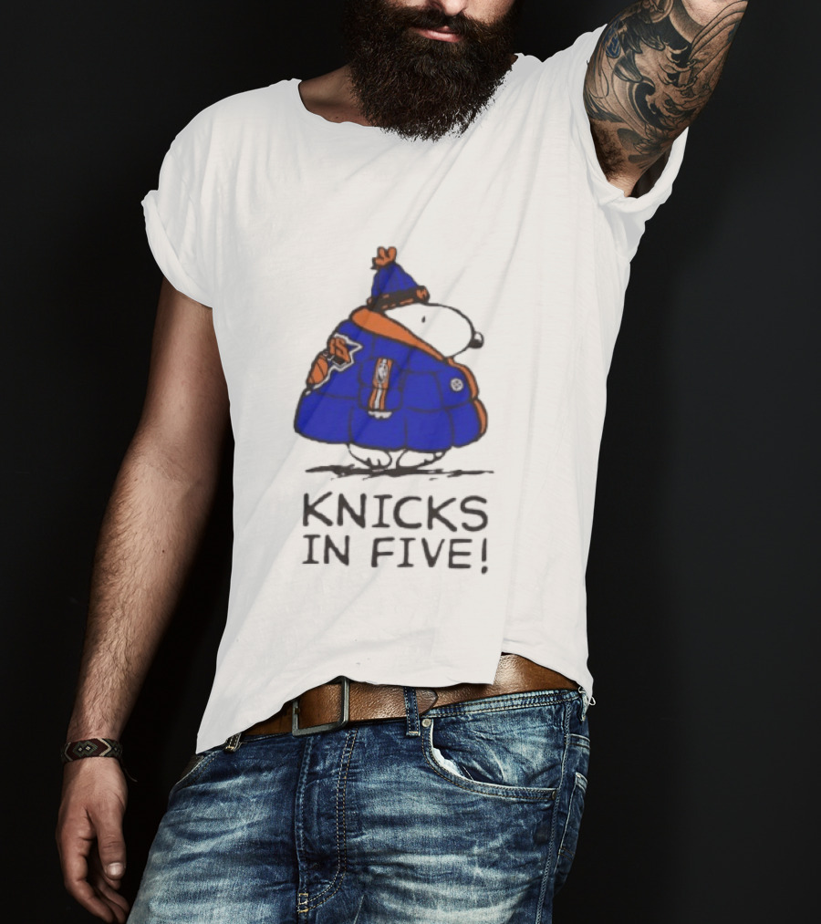 Snoopy Knicks In Five Peanuts Basketball Fan T-Shirt