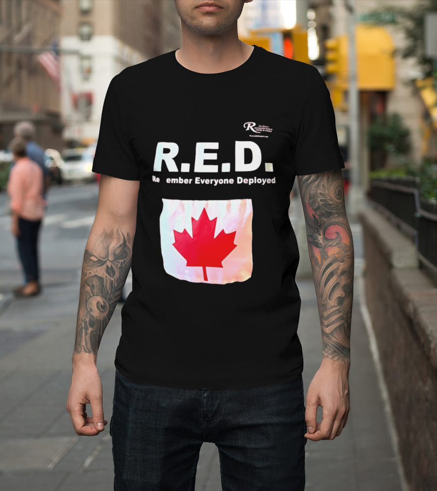 R.E.D. Remember Everyone Deployed Canadian Maple Leaf T-Shirt