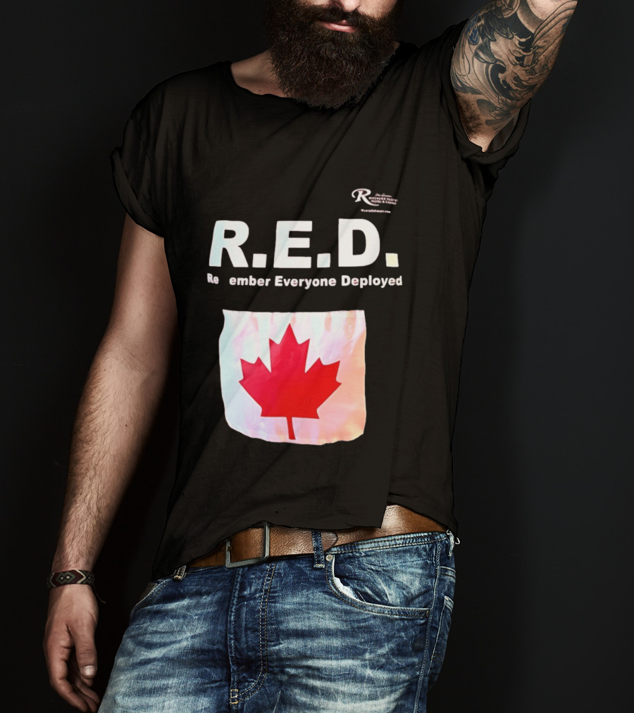 R.E.D. Remember Everyone Deployed Canadian Maple Leaf T-Shirt