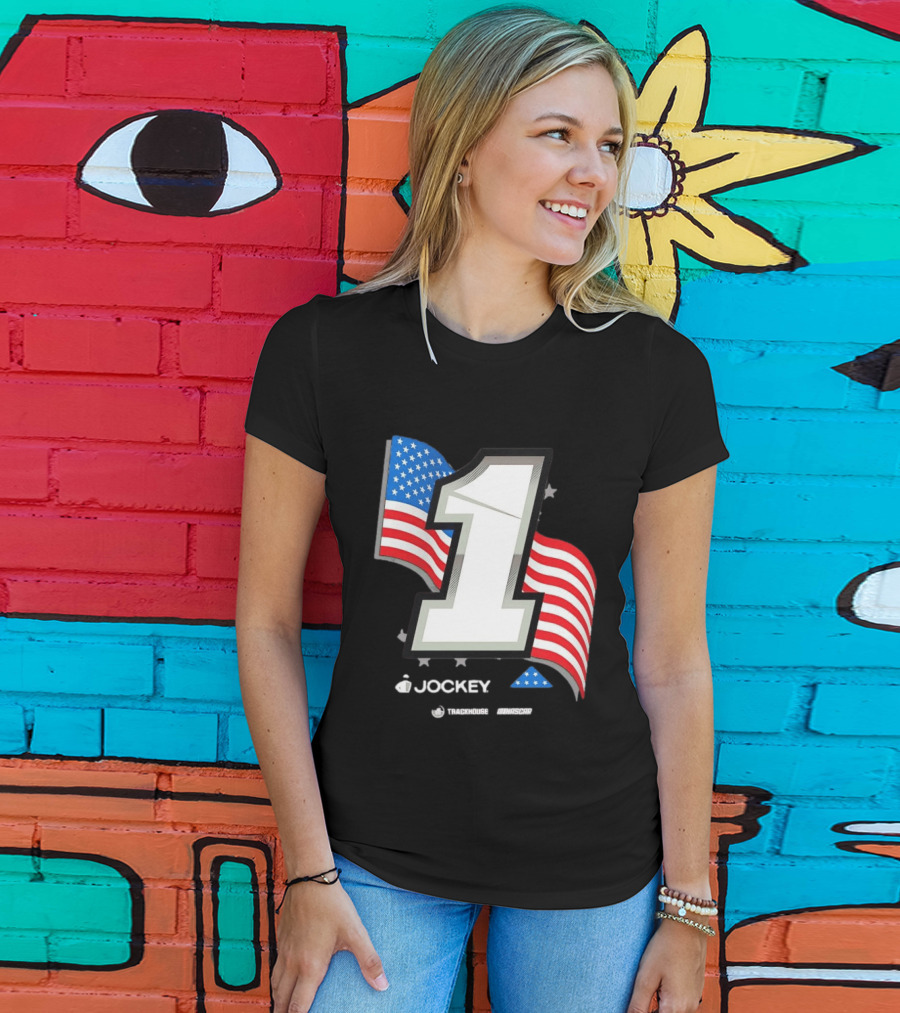 Ross Chastain 1 Jockey Folds Of Honor American Flag Trackhouse NASCAR Racing T-Shirt