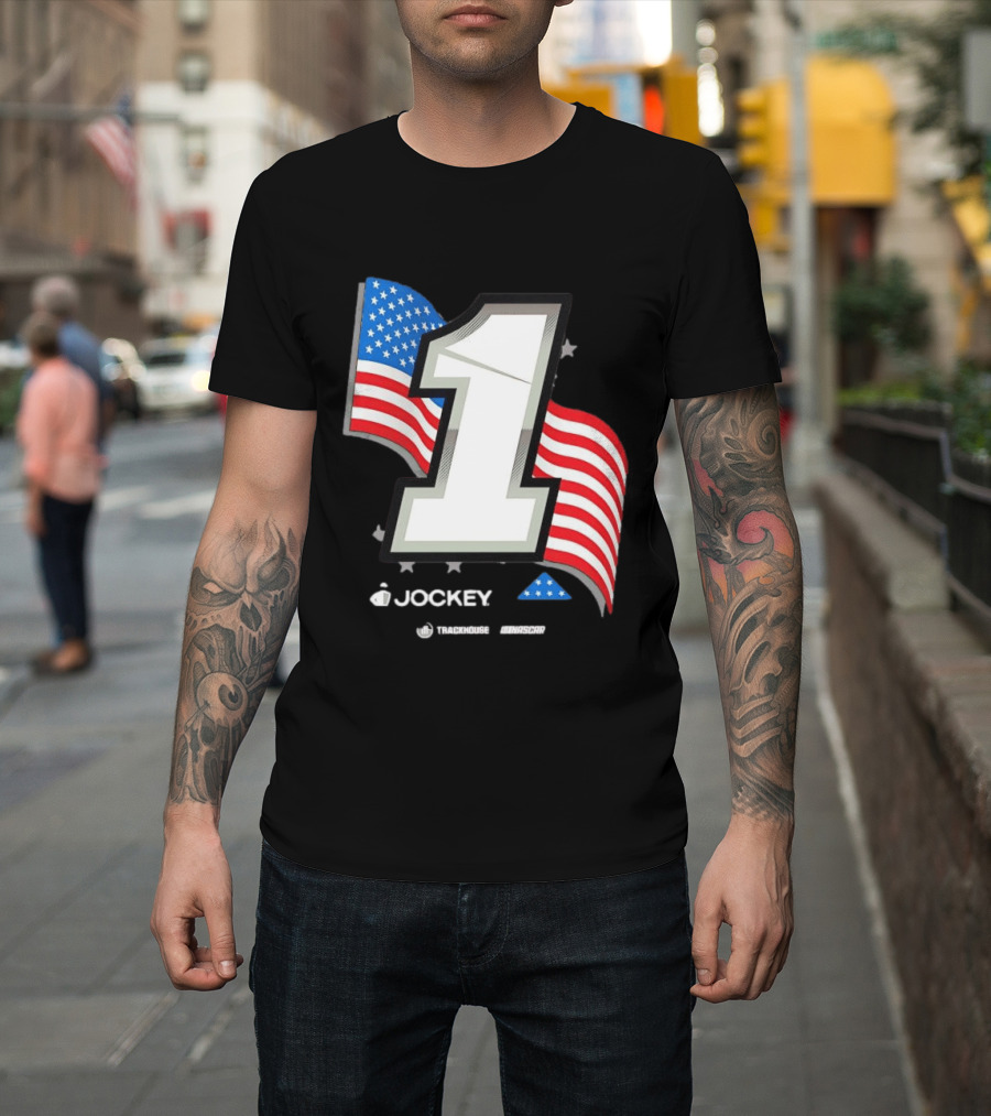 Ross Chastain 1 Jockey Folds Of Honor American Flag Trackhouse NASCAR Racing T-Shirt
