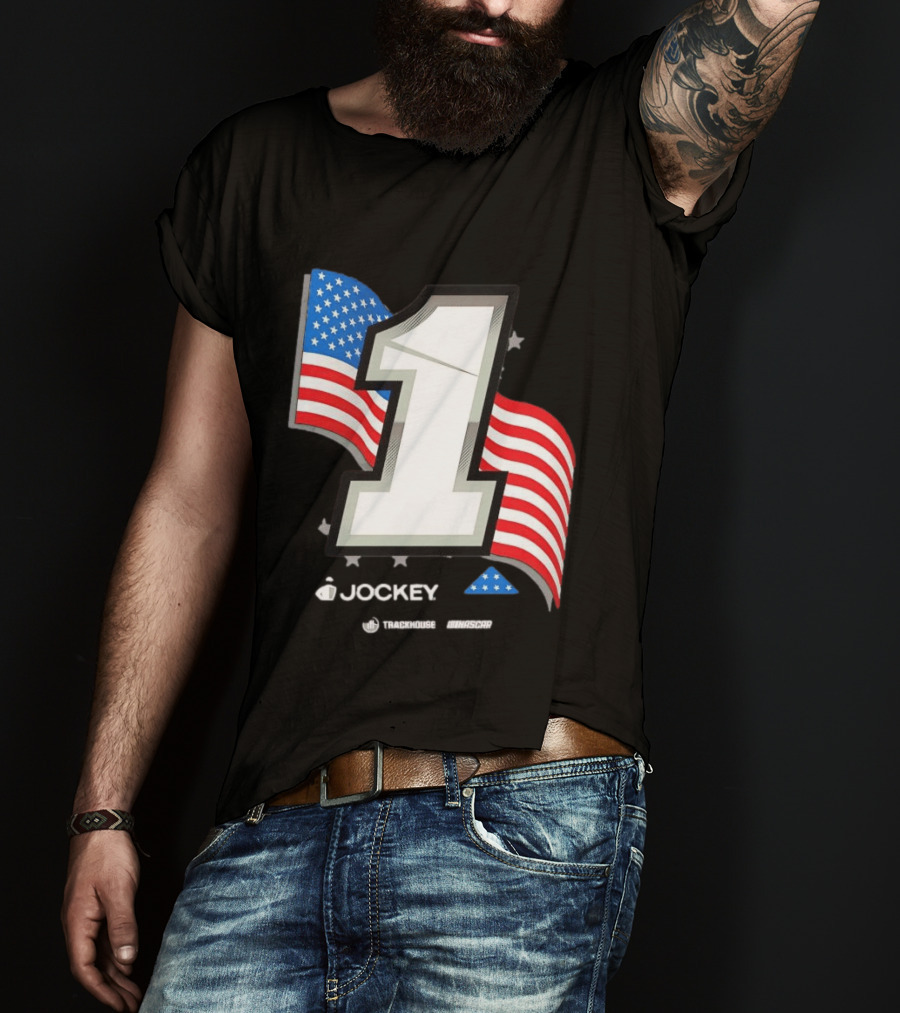 Ross Chastain 1 Jockey Folds Of Honor American Flag Trackhouse NASCAR Racing T-Shirt