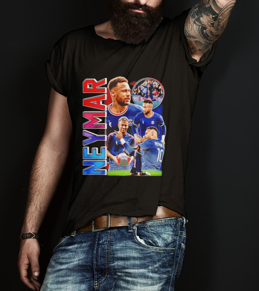 Neymar Paris Saint Germain Football Icon PSG Number 10 T-Shirt