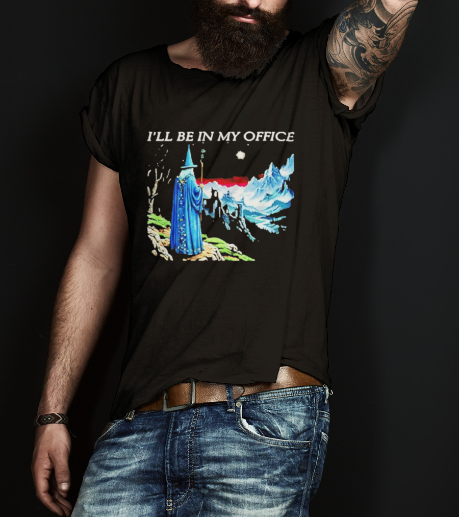 I'll Be In My Office Wizard Fantasy Castle Scene T-Shirt