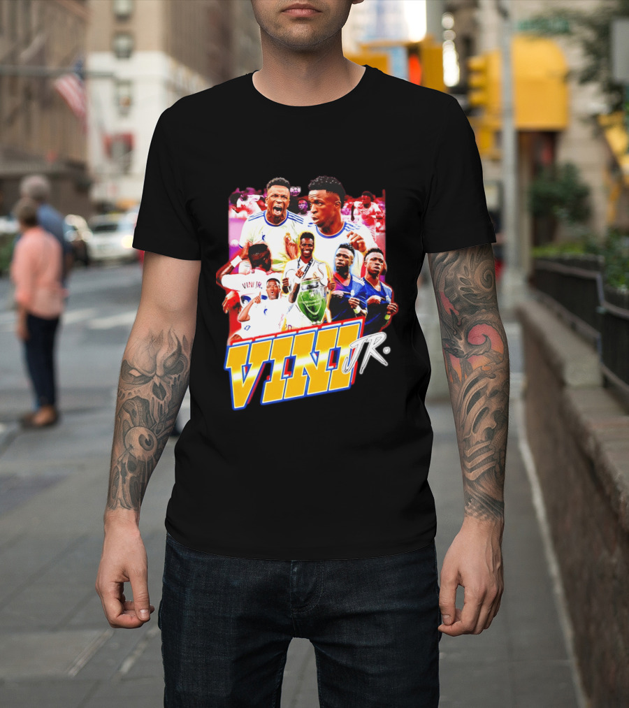 Vini Jr Vinicius Junior Real Madrid Football Collage T-Shirt