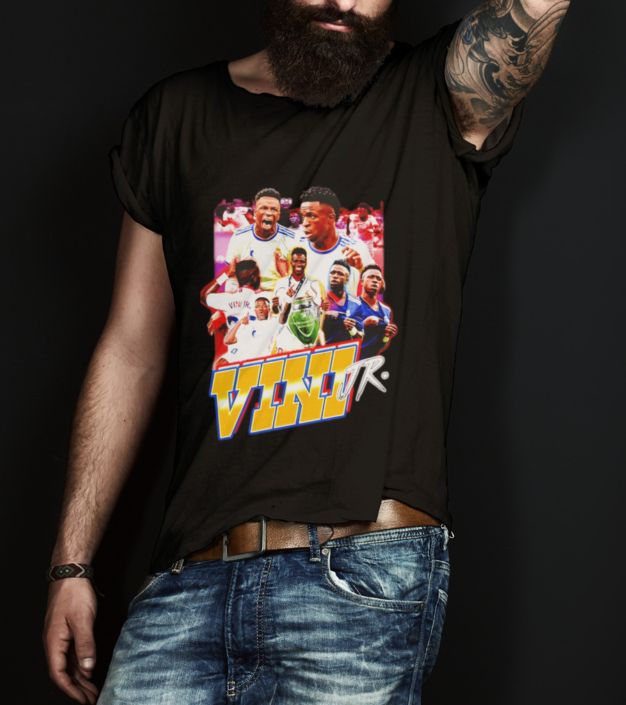 Vini Jr Vinicius Junior Real Madrid Football Collage T-Shirt