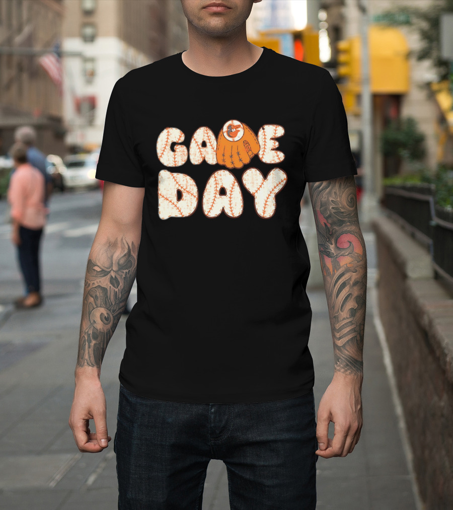 Baltimore Orioles Game Day Baseball Glove MLB T-Shirt