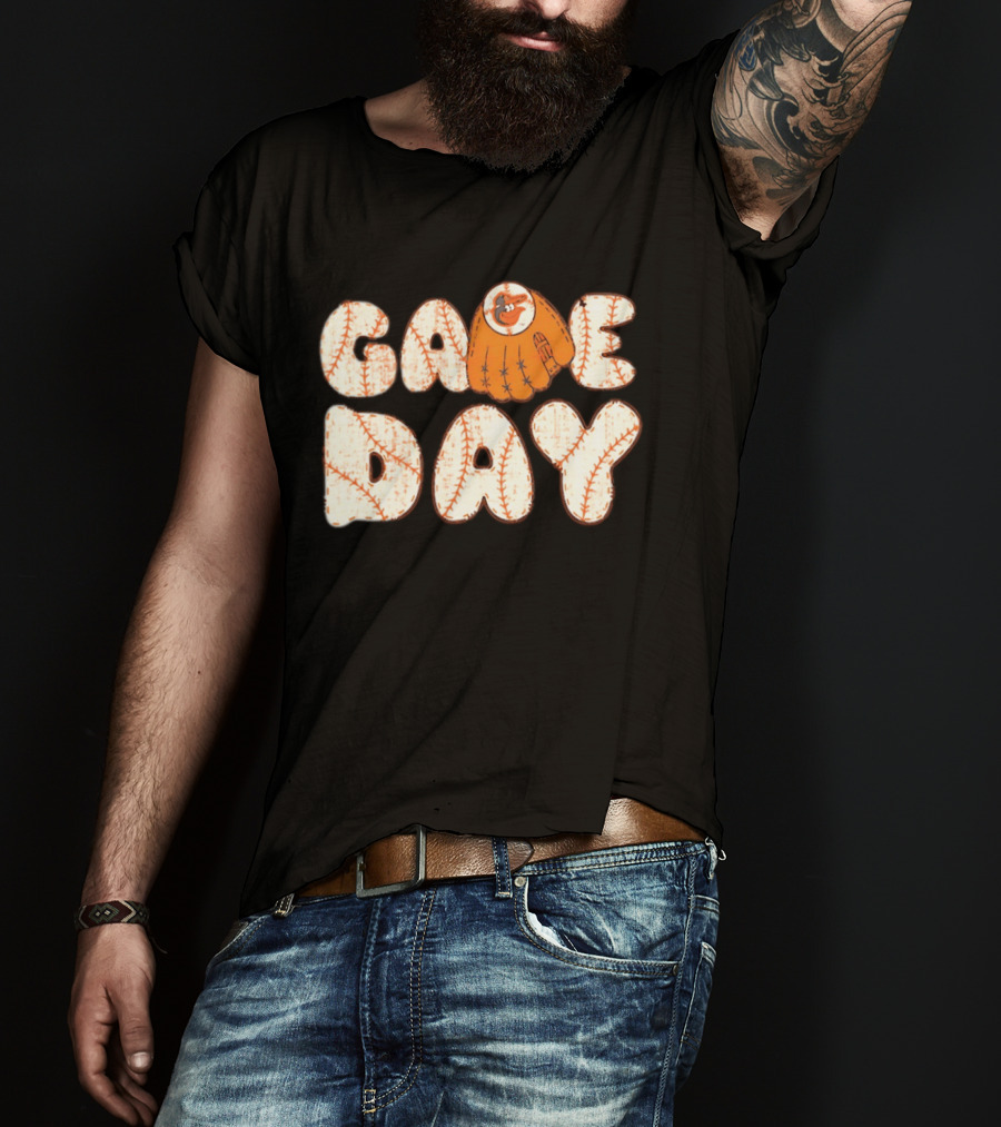 Baltimore Orioles Game Day Baseball Glove MLB T-Shirt