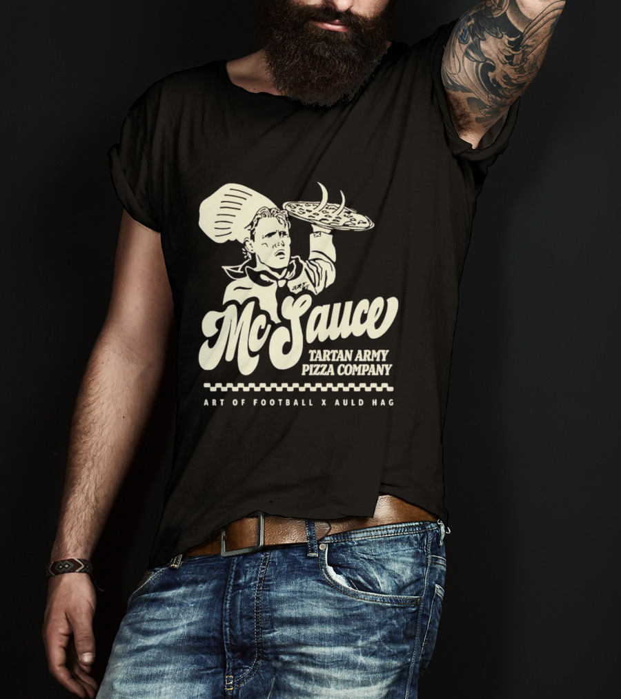 McSauce Tartan Army Pizza Company Art Of Football X Auld Hag T-Shirt