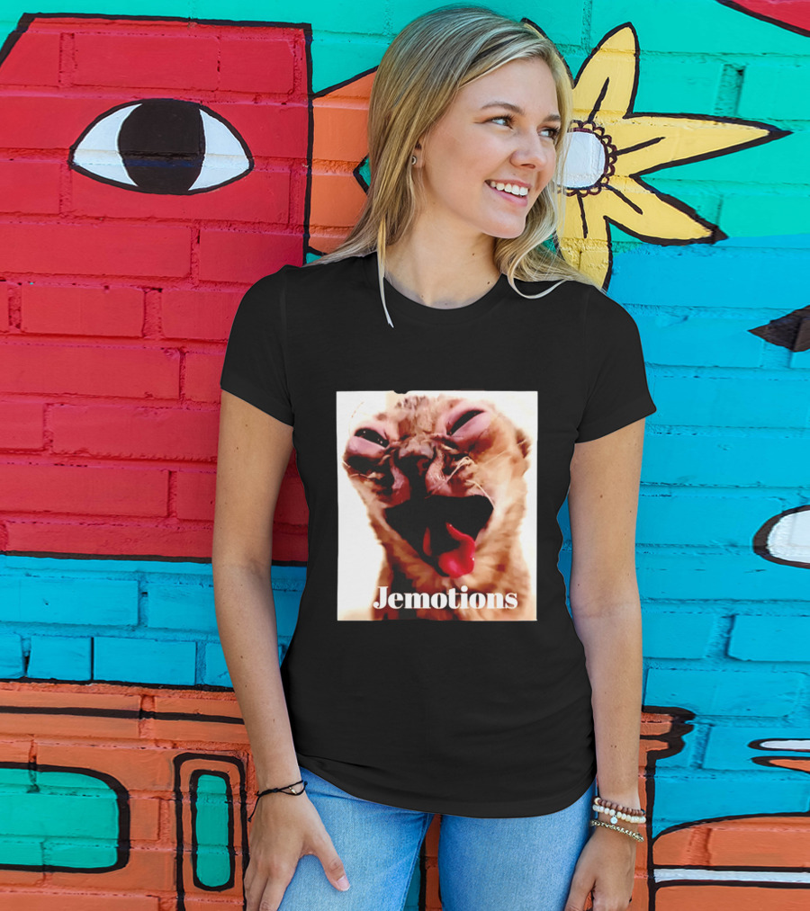 Jemotions Cat Funny Kitten Face Hilarious Expression T-Shirt