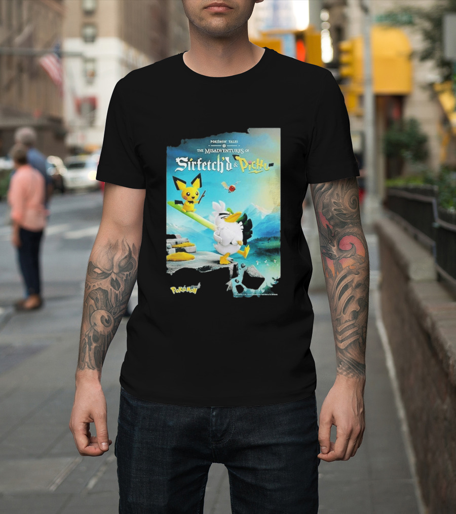 Pokémon Tales The Misadventures Of Sirfetch'd And Pichu Adventure Scene T-Shirt