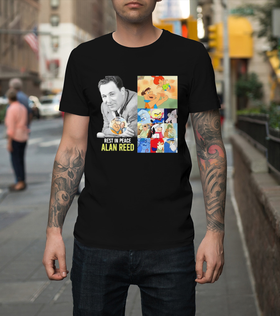 Rest In Peace Alan Reed Iconic Characters Montage Fred Flintstone Nostalgia T-Shirt
