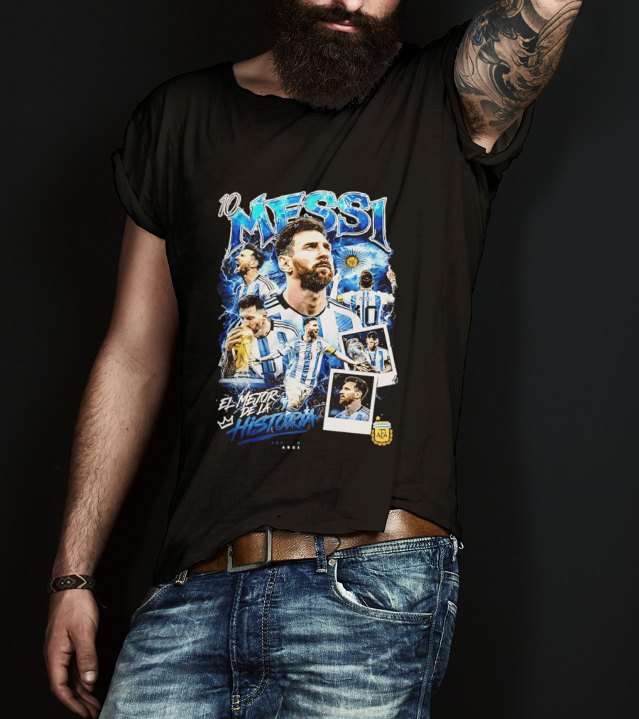 10 Messi El Mejor De La Historia Argentina AFA World Cup T-Shirt