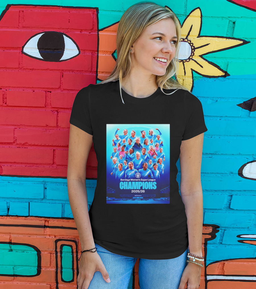 Barclays Women's Super League Champions 2025 2026 Manchester City FC T-Shirt
