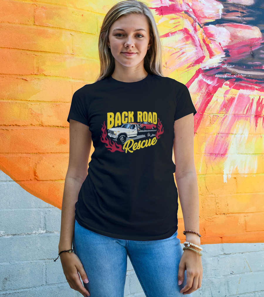 Tom's Back Road Rescue Refurbishing Tow Truck And Hot Rod T-Shirt